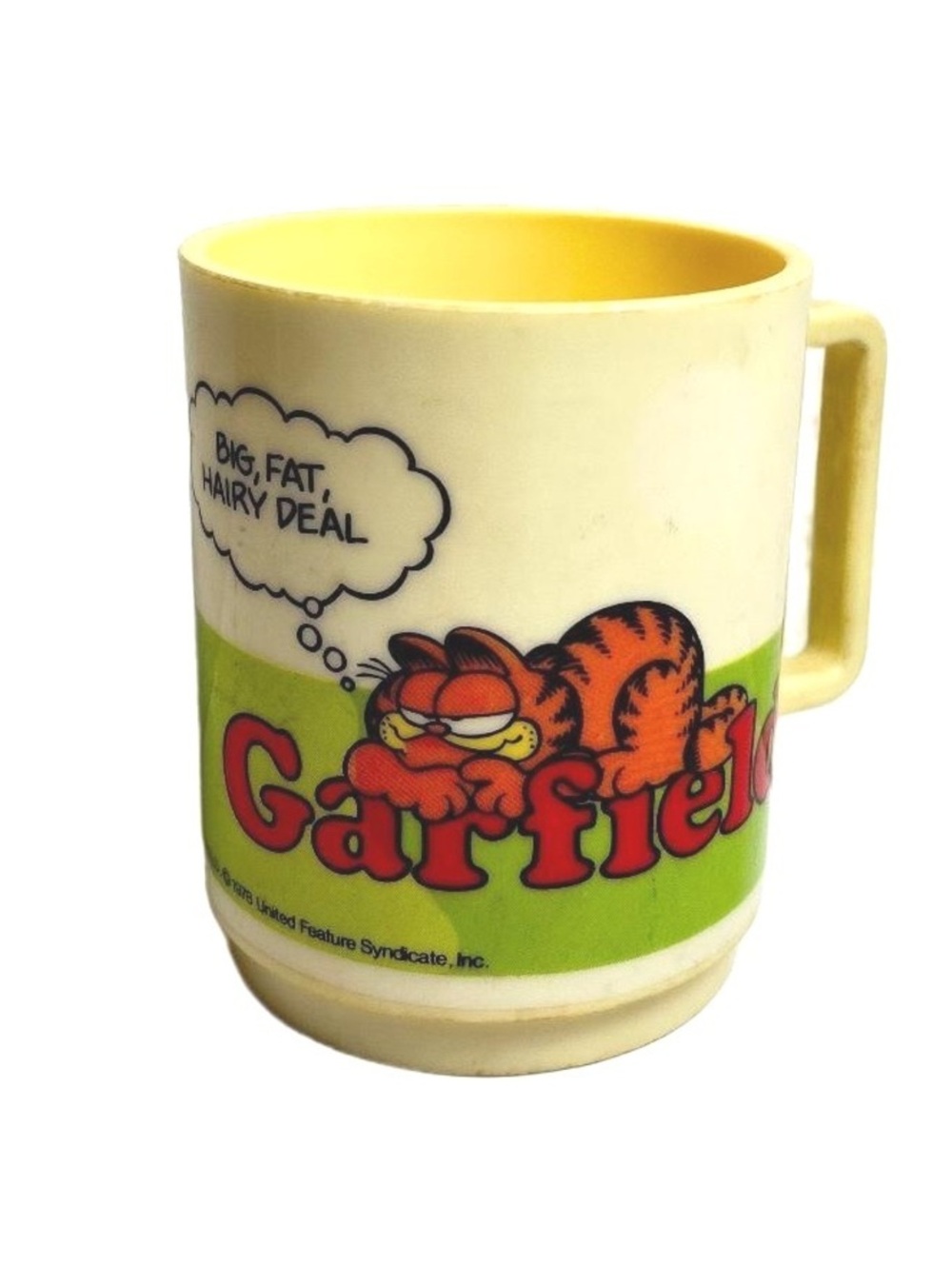 Vintage 1978 Garfield Deka Plastic Mug Big Fat Hairy Deal Retro Cartoon Cup - Picture 3 of 6